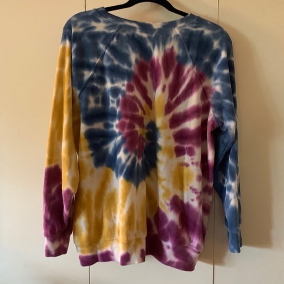 Torrid Plus Size 00 Blue Yellow Purple Tie Dye Sweatshirt - Picture 5 of 7